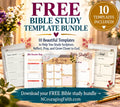 (FREE DOWNLOAD) Beautiful 10 Template Bible Study Bundle