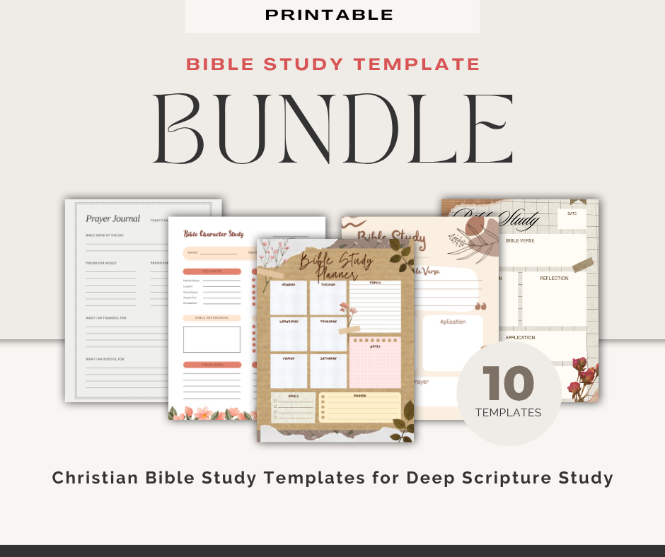 (FREE DOWNLOAD) Beautiful 10 Template Bible Study Bundle