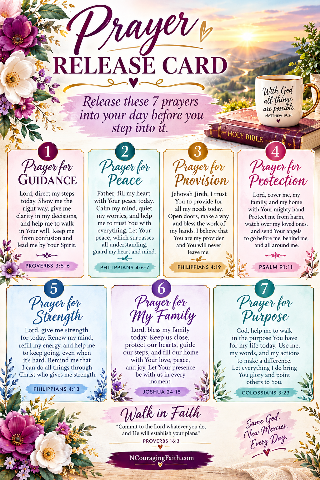 Free Prayer Release Card | 7 Morning Prayers for Your Day